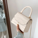 Stone Pattern Crossbody Bag Small Handbag Shoulder Bag PU Leather Ladies
