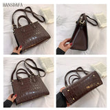 Stone Pattern Cow Leather Handbag for Women Large Capacity Tote Bag
