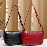 Stone Pattern Ladies PU Leather Shoulder Bag Small Handbag for Women