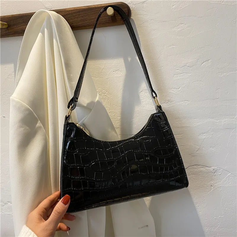 Stone Pattern PU Leather Shoulder Underarm Bags for Women