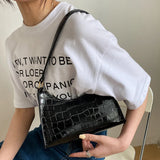 Stone Pattern PU Leather Shoulder Underarm Bags for Women