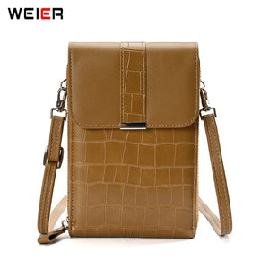 Stone Pattern Small Shoulder Phone Bag Pu Leather Crossbody