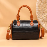 Vintage Stone Pattern Leather Handbag Women's Shoulder Messenger Bag