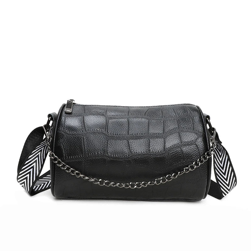 Stone Pattern Leather Women's Messenger Bag Chain Handbag Shoulder Bag