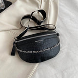 Stone Pattern Leather Chain Waist Bags Women Chest Bag Crossbody Bags