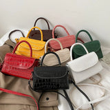 Stone Pattern Leather Mini Tote Handbag for Women