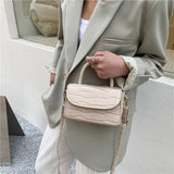 Stone Pattern Leather Mini Tote Handbag for Women