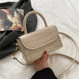Stone Pattern Leather Mini Tote Handbag for Women