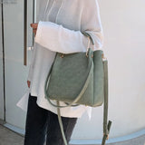 Stone Pattern PU Leather Bucket Bags Women Small Shoulder Messenger Bag