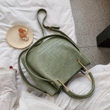 Stone Pattern PU Leather Bucket Bag