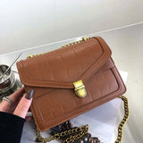 Stone Pattern PU Leather Crossbody Bag For Women