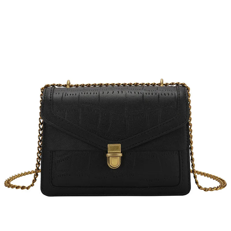 Stone Pattern PU Leather Crossbody Bag For Women