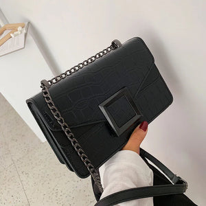 Stone Pattern PU Leather Crossbody Bags For Women Small Shoulder Messenger Bag