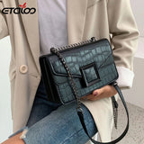 Stone Pattern PU Leather Crossbody Bags For Women Small Shoulder Messenger Bag