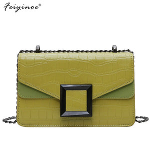 Stone Pattern PU Leather Crossbody Bags For Women Small Shoulder Messenger Bag