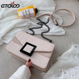 Stone Pattern PU Leather Crossbody Bags For Women Small Shoulder Messenger Bag