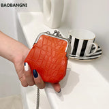 Stone Pattern PU Mini Shoulder Bag Women Lipstick Crossbody Bags