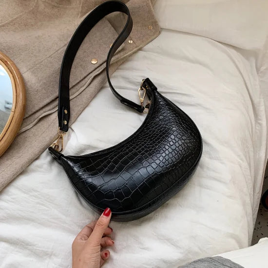 Stone Pattern Retro PU Leather Crossbody Bags for Women Small Shoulder Bag