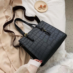 Stone Pattern Shoulder Bag Women Travel Bags Leather Pu Quailty Bag