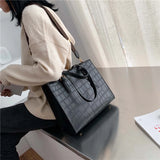 Stone Pattern Shoulder Bag Women Travel Bags Leather Pu Quailty Bag