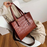 Stone Pattern Shoulder Bag Women Travel Bags Leather Pu Quailty Bag