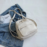 Stone Pattern PU Leather Backpack Women Travel Book Bag Girls