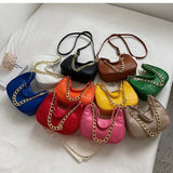 Crocodile Women Shoulder Armpit Purses Fall Winter Underarm Handbags