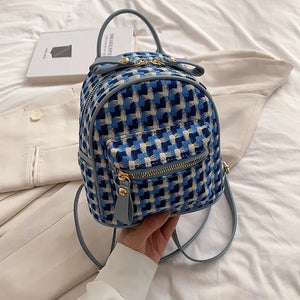 Small Stone Pattern PU Backpack for Women Travel