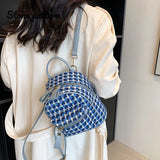Small Stone Pattern PU Backpack for Women Travel
