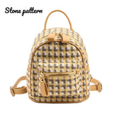 Small Stone Pattern PU Backpack for Women Travel