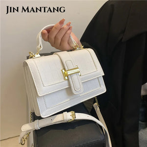 Stone Pattern Square Tote Bag Chain Shoulder Messenger Bag