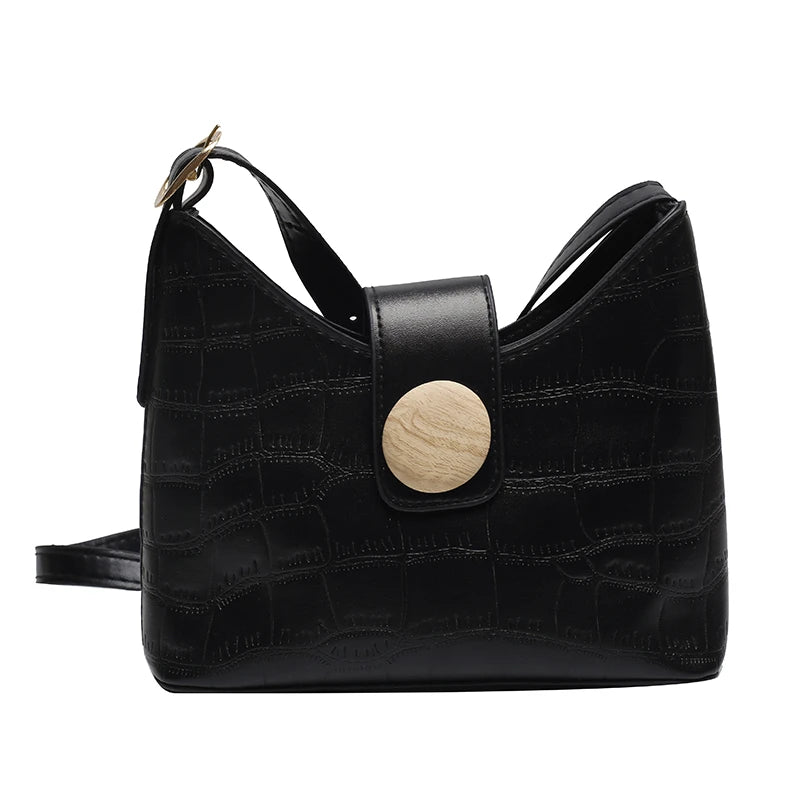 Stone Pattern Tote Bag Solid Texture Underarm Messenger Handbag