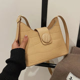 Stone Pattern Tote Bag Solid Texture Underarm Messenger Handbag