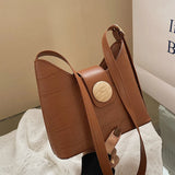 Stone Pattern Tote Bag Solid Texture Underarm Messenger Handbag