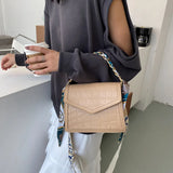 Stone Pattern Shoulder Bag with Chain Handle