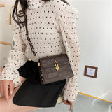 Stone Pattern Crossbody Bag Women Handbag Shoulder Bag PU Leather Hand Bag