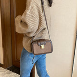 Stone Pattern Women Shoulder Bags Small Box Square Crossbody Bag