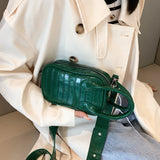 Stone Pattern Shoulder Bag High Leather Chest Bag