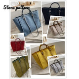 Stone Pattern Women's Handbags Beach Canvas Tote Bag