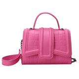 Stone Pattern Zipper Handbags Embossed Lacquer Shoulder Bag