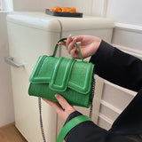 Stone Pattern Zipper Handbags Embossed Lacquer Shoulder Bag