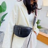 Stone Pattern Chain Waist Bags Women Chest Bag Crossbody Bags Female Waist Packs