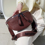 Stone Pattern Chain Waist Bags Women Chest Bag Crossbody Bags Female Waist Packs