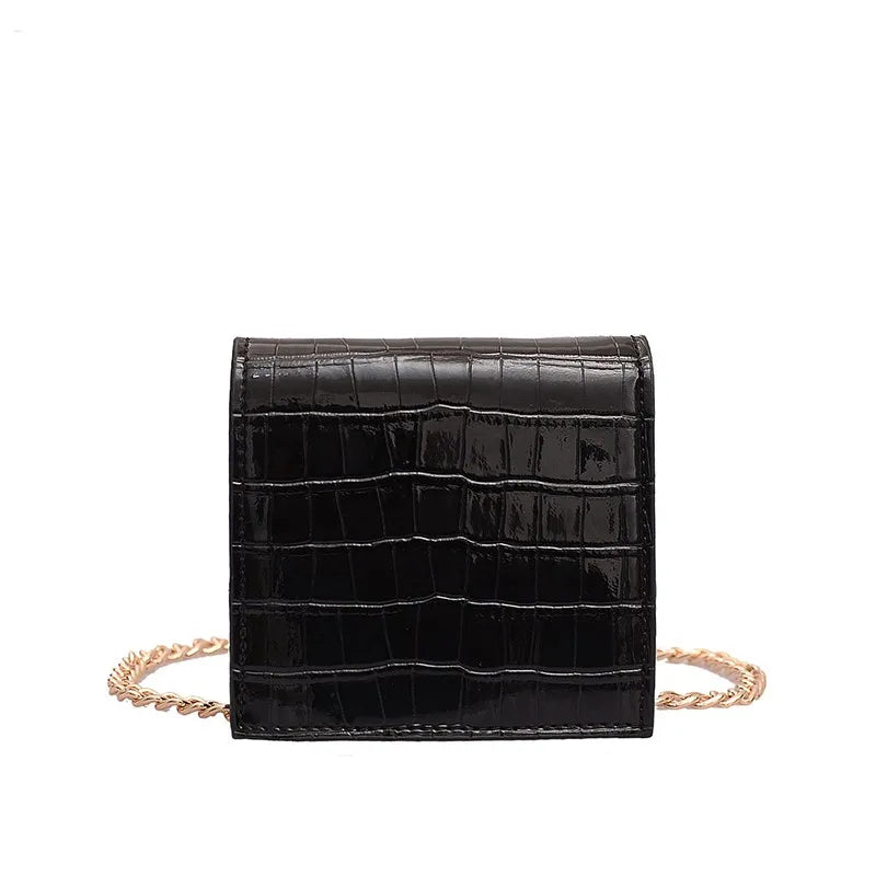 Stone Pattern PU Leather Mini Crossbody Bag for Women