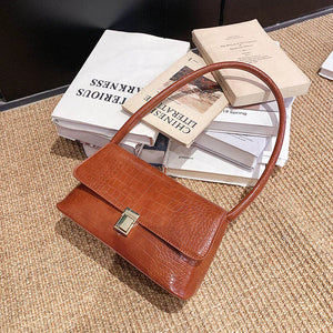 Stone Pattern Shoulder Bag Retro Trends Female Handbags Purses
