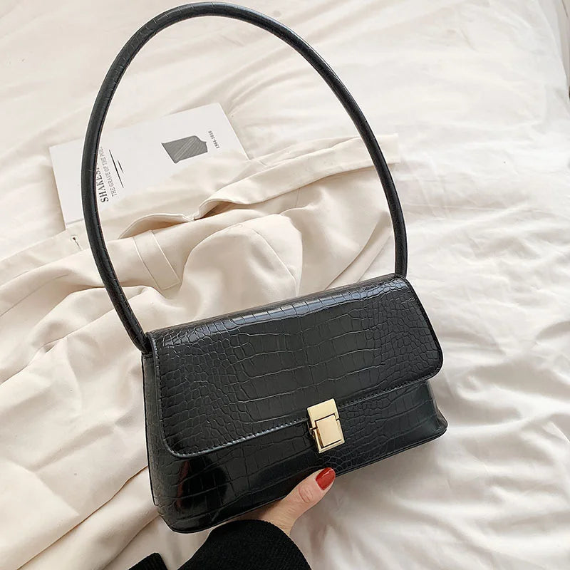 Stone Pattern Shoulder Bag Retro Trends Female Handbags Purses