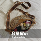 Canvas Crossbody Bag Plaid Pattern Fanny Pack for Women Chain Waist Pack