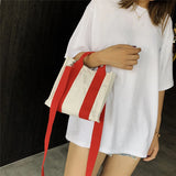 Small Canvas Bag Women Handbag Art Creative Shoulder Message Bag