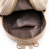Tassel Weaved Straw Backpack for Women Girls Travel Beach Bags