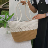 Straw Beach Tote Bag Large Capacity Handbag Gift for Women Girls